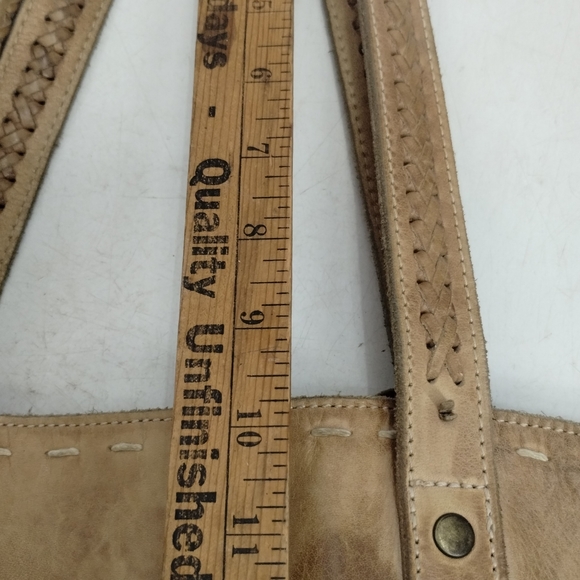 Bed Stu Tote Bag Tan Distressed Leather Whip Stitch - Picture 13 of 16